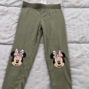 Disney Olive Minnie Mouse Kids Leggings